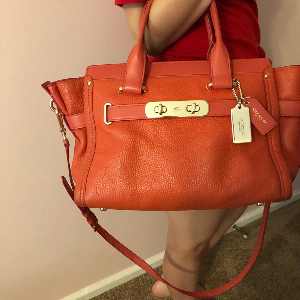 Orange Coach Swagger Cross Body